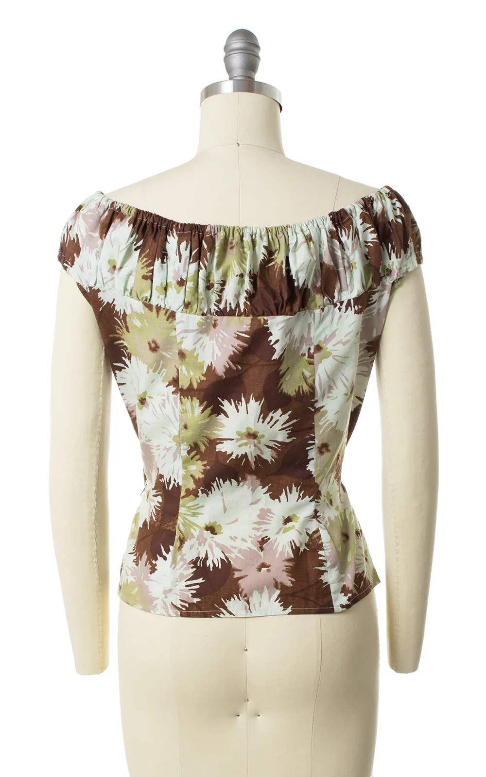 1950s Floral Blouse & Two Skirts Playsuit Set | small