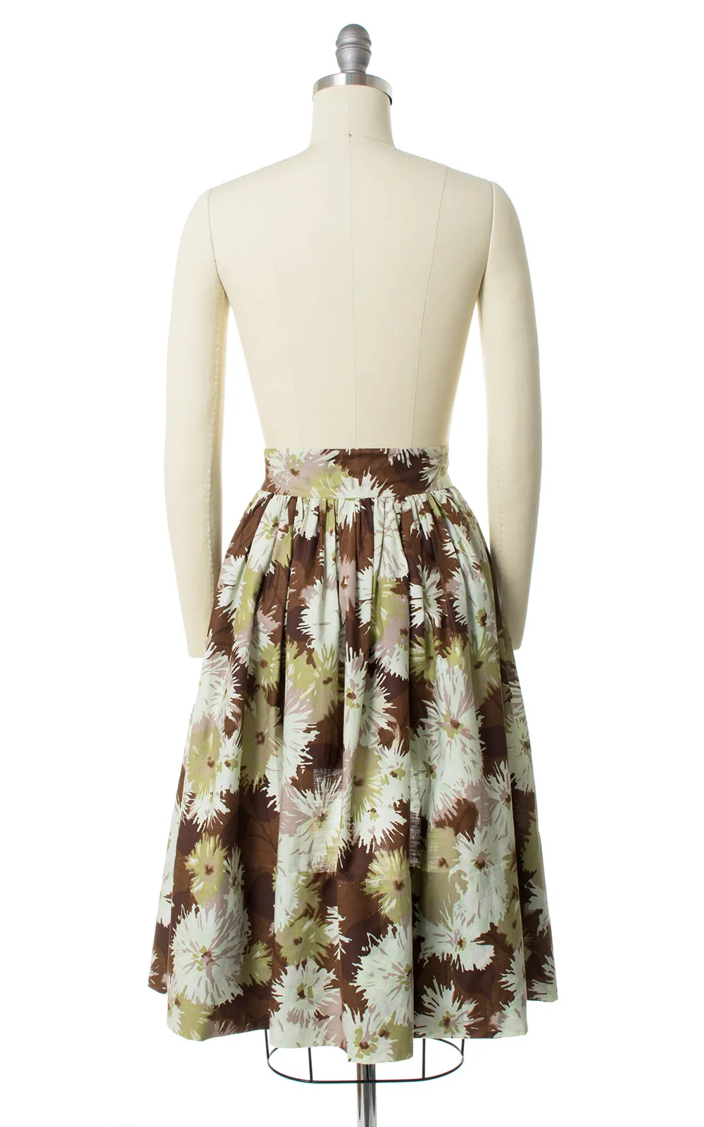 1950s Floral Blouse & Two Skirts Playsuit Set | small