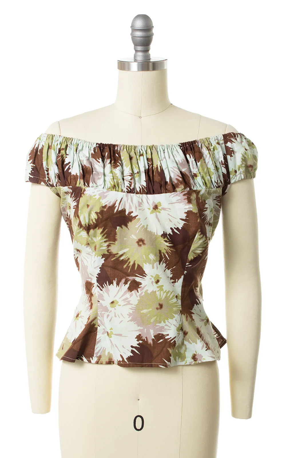 1950s Floral Blouse & Two Skirts Playsuit Set | small
