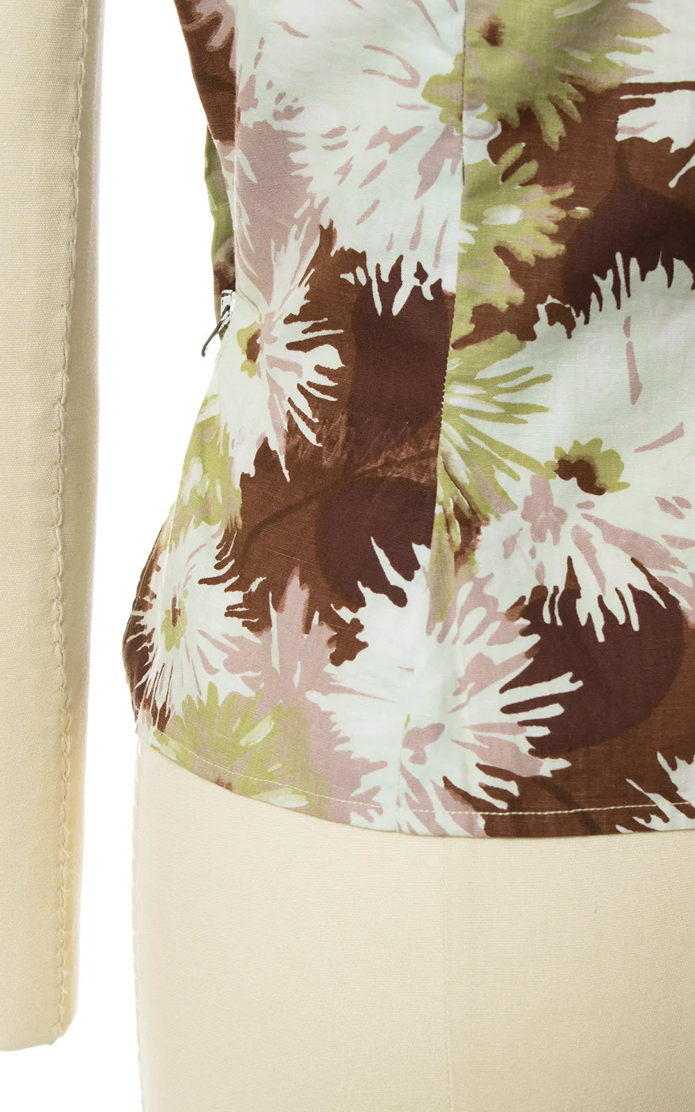 1950s Floral Blouse & Two Skirts Playsuit Set | small