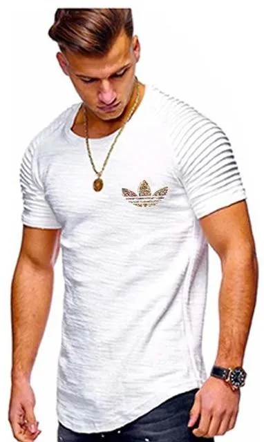 2019 Summer Men pleated T Shirts pants Sets Tide brand Hot Sale Cotton Comfortable Short Sleeve Tshirt men Casual Set Pant