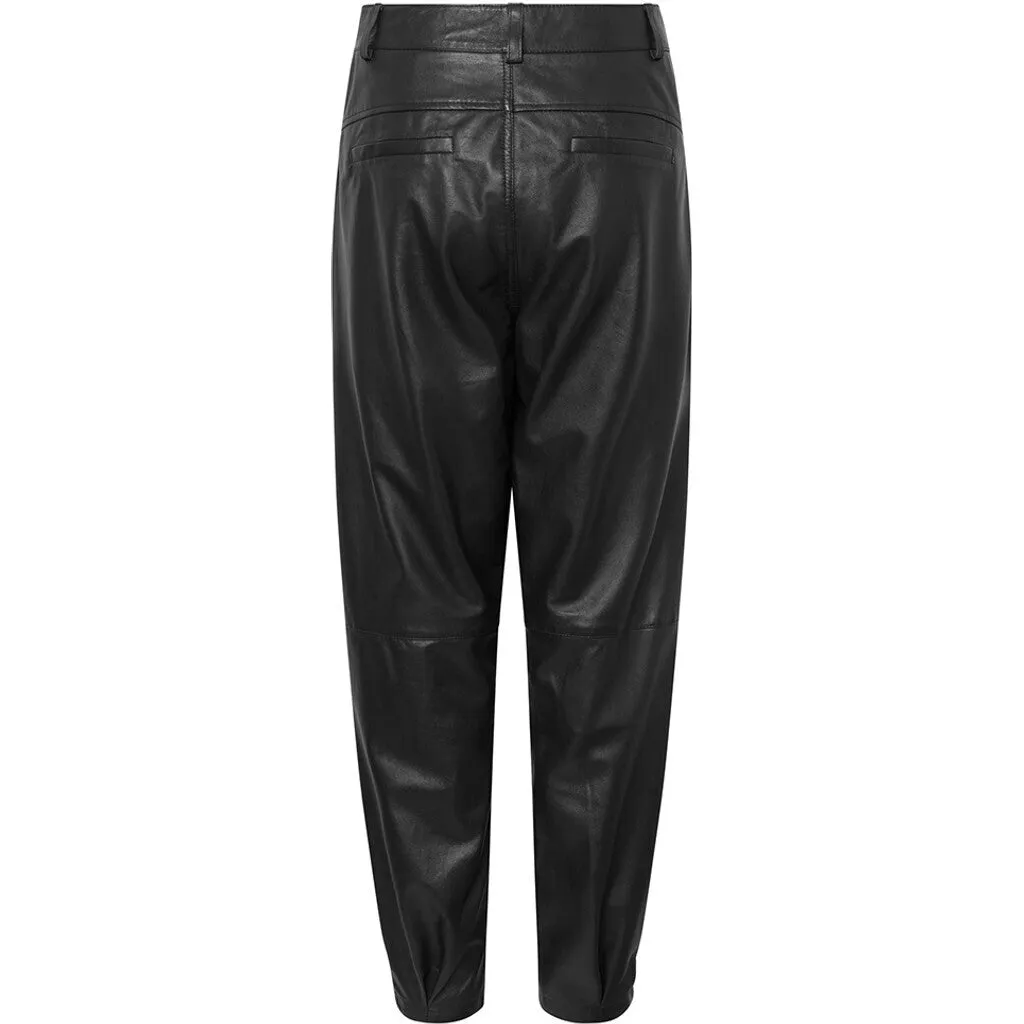 Becca HW Leather pants in ankel length / 51108 - Black (Nero)