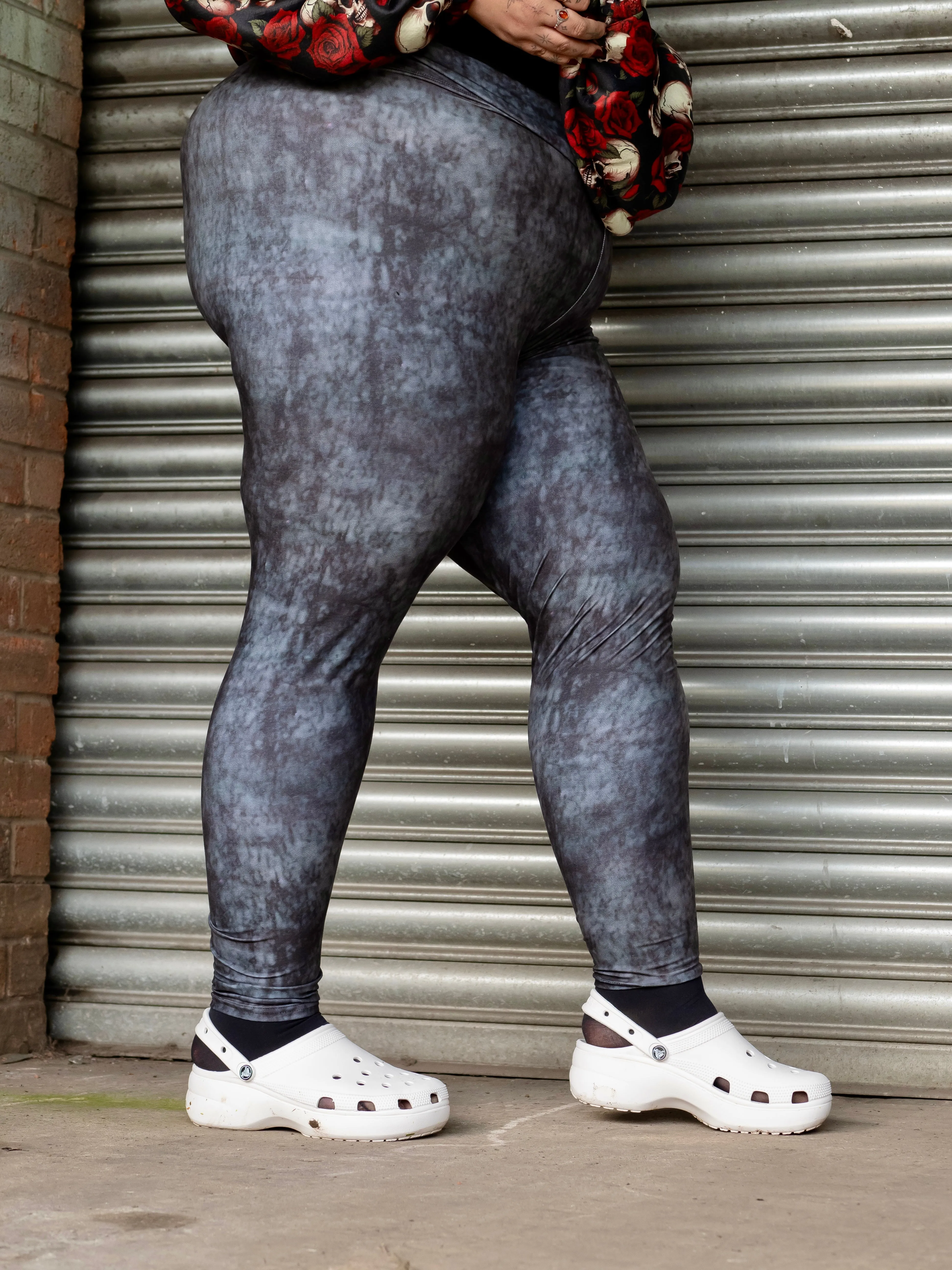 Black Acid Wash Super Soft Leggings