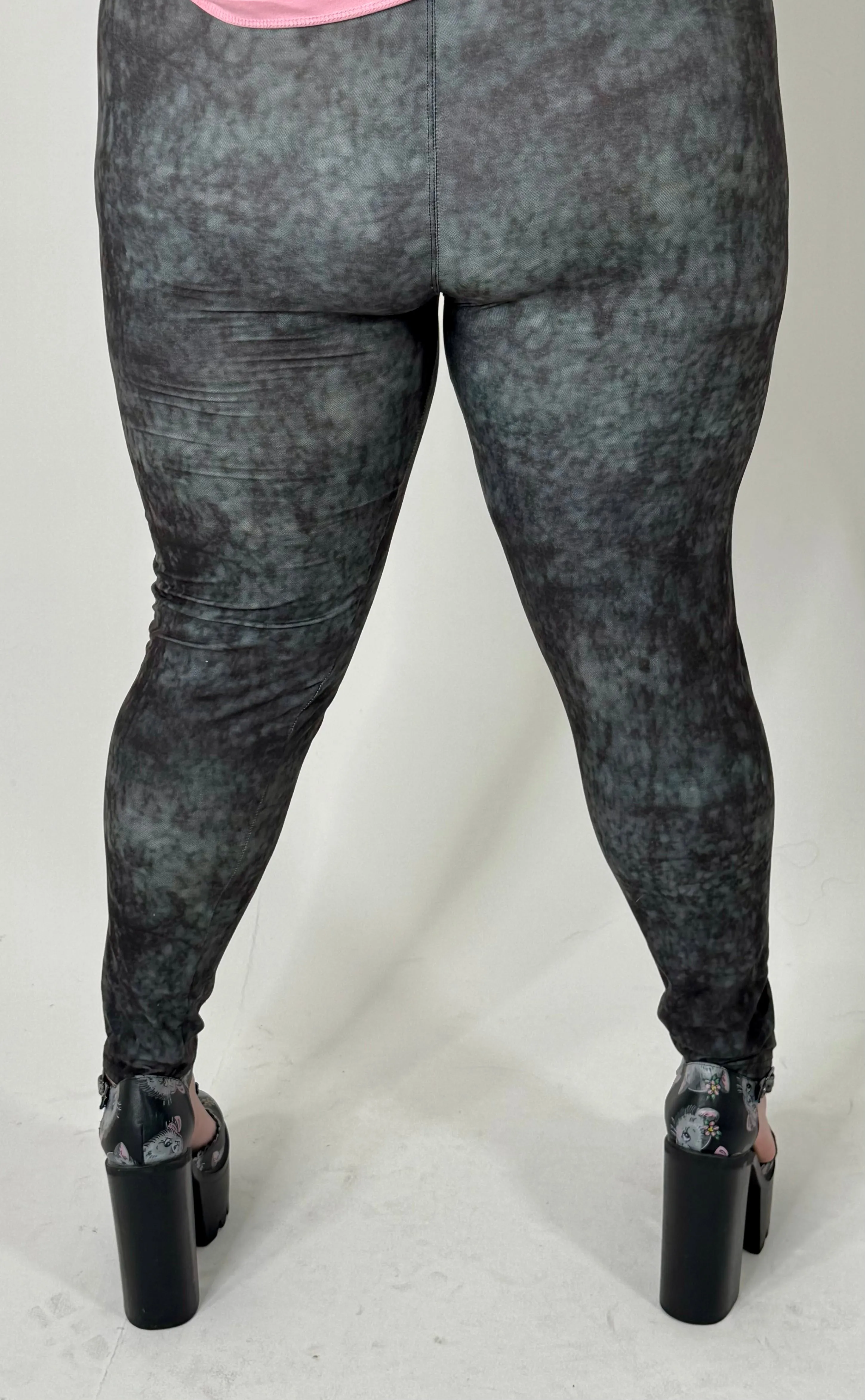Black Acid Wash Super Soft Leggings