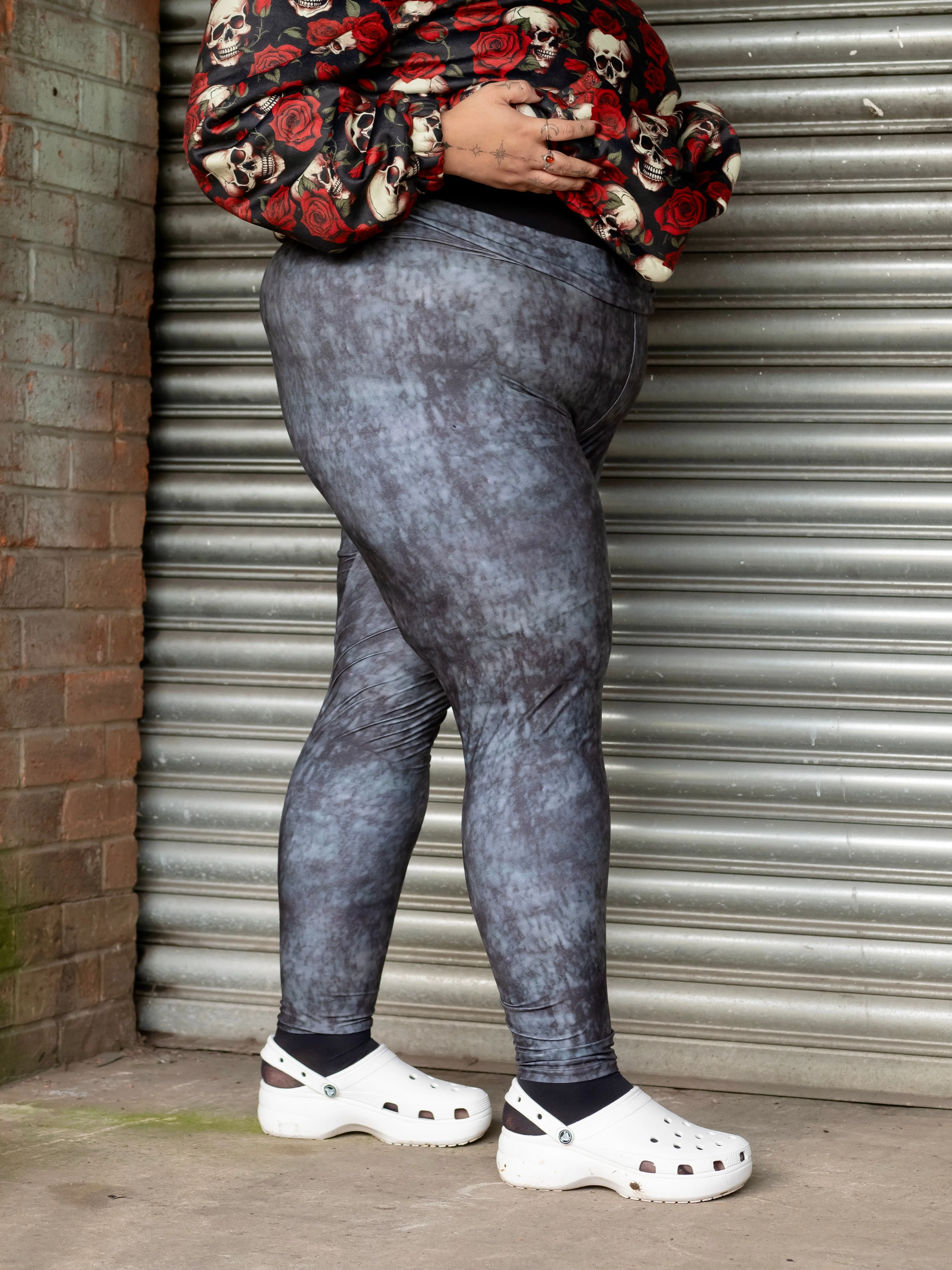 Black Acid Wash Super Soft Leggings
