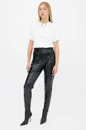 Black Crinkled Vinyl Pant
