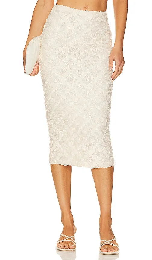 Camila Coelho Veranda Midi Skirt in Ivory