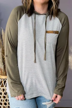 Chic plus size striped hoodie