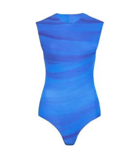 Circle Sleeveless Bodysuit in Ibiza Blue