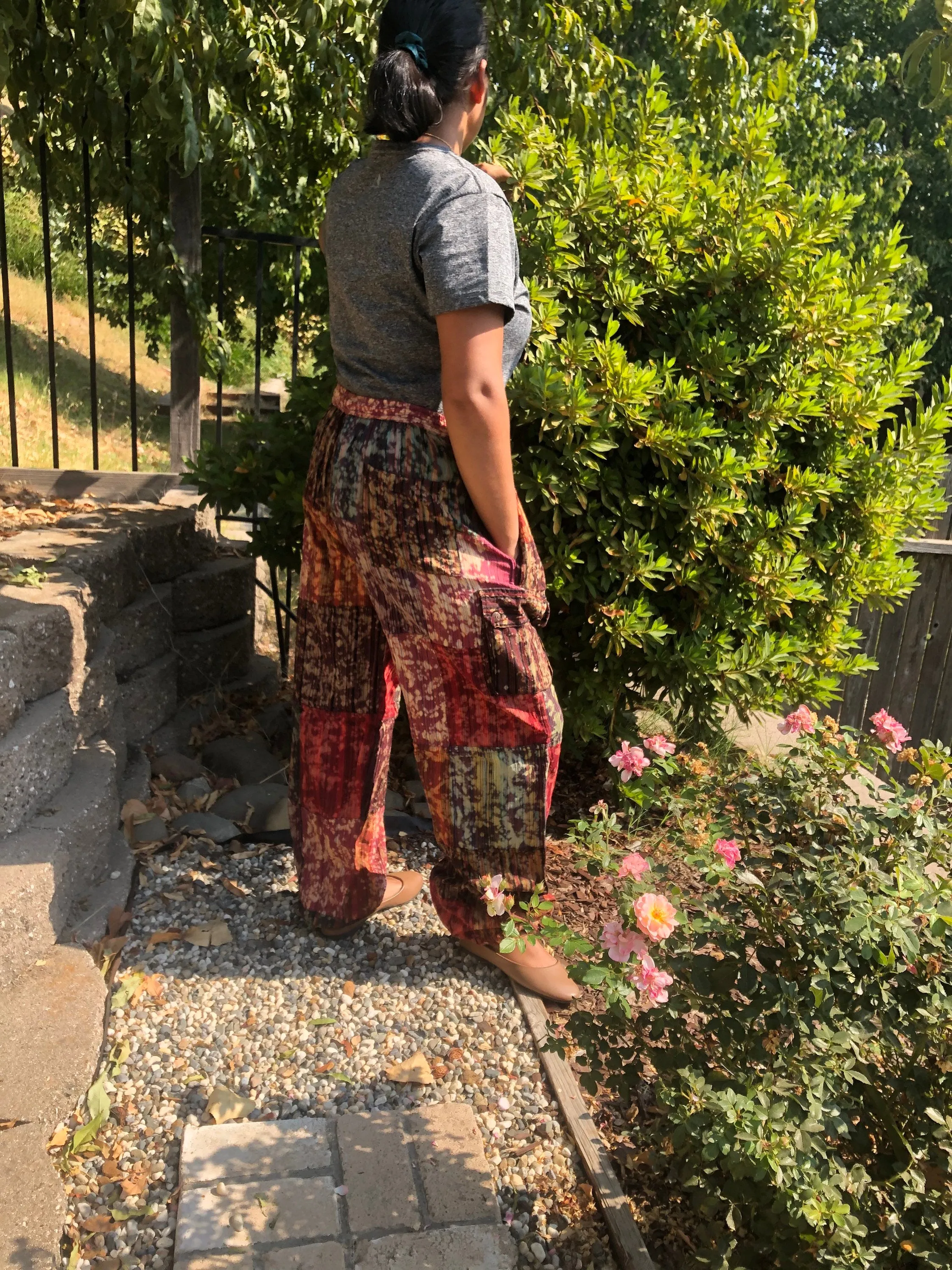 Cool Boho Stonewash Patchwork Pants Unisex Nepal Joggers