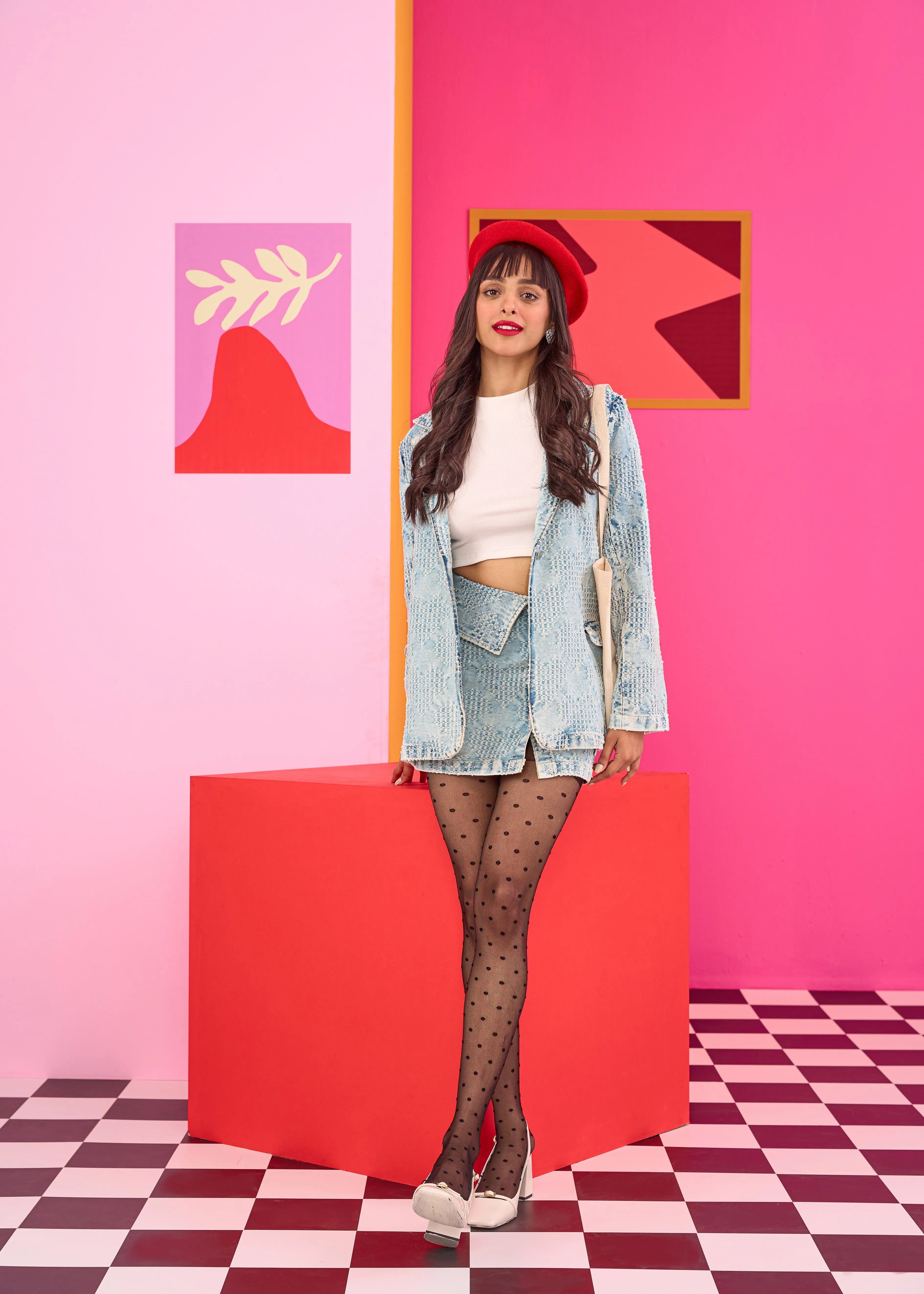 Emily in Paris: Distressed Hearts Denim Blazer