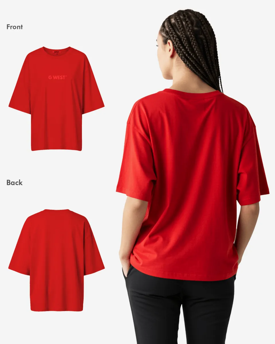 G West Heavyweight Logo Wear Oversized T-Shirt - WOMEN