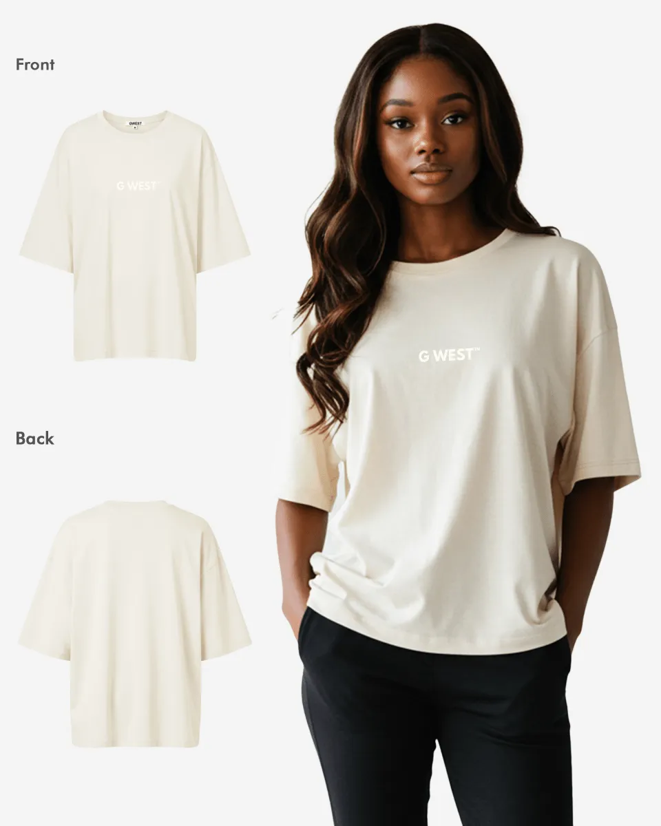 G West Heavyweight Logo Wear Oversized T-Shirt - WOMEN