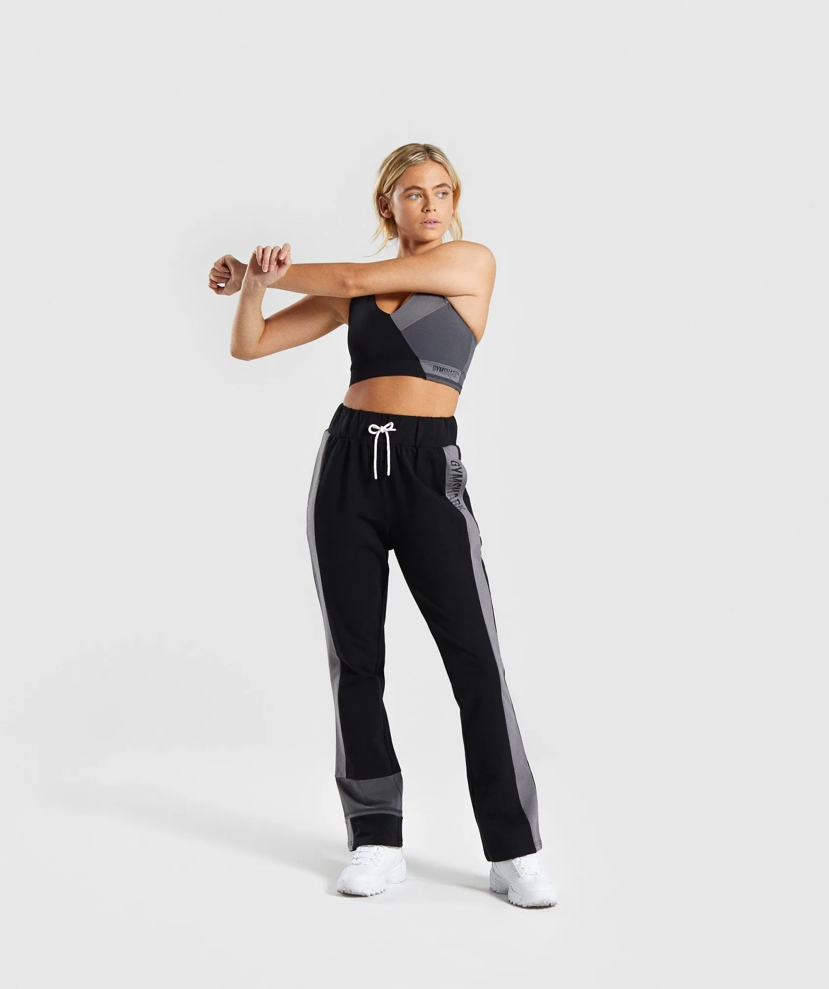 Gymshark Colour Block Joggers - Black/Charcoal/Smokey Grey