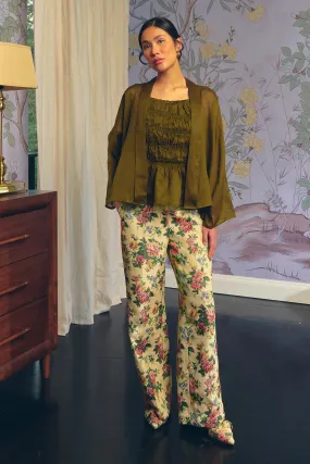 Heritage Brocade Trousers in Chamomile