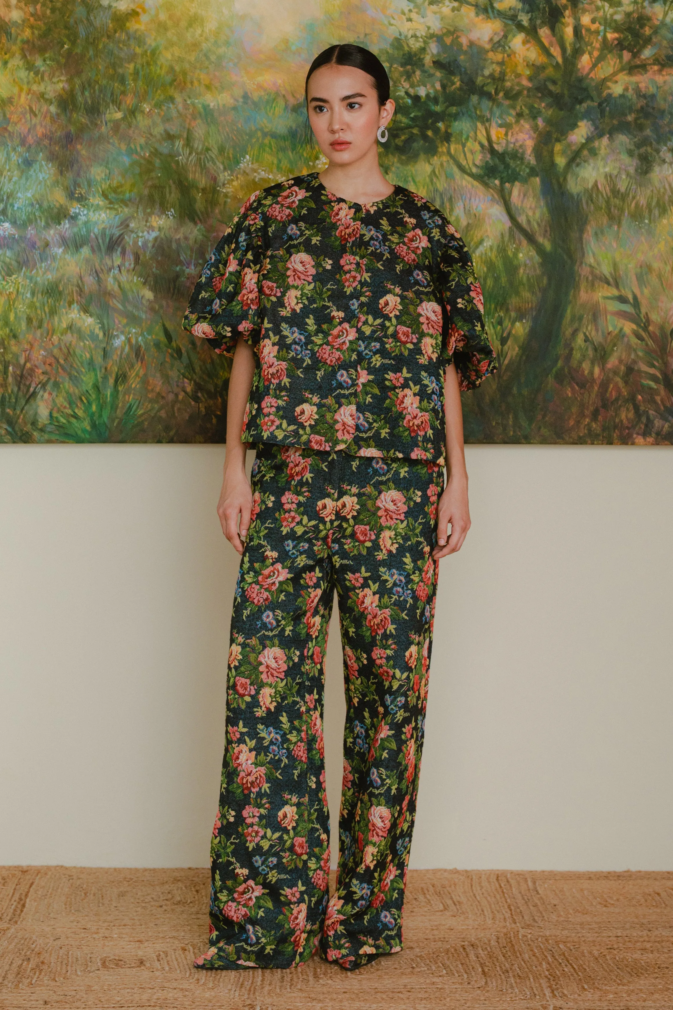 Heritage Brocade Trousers in Earl Grey