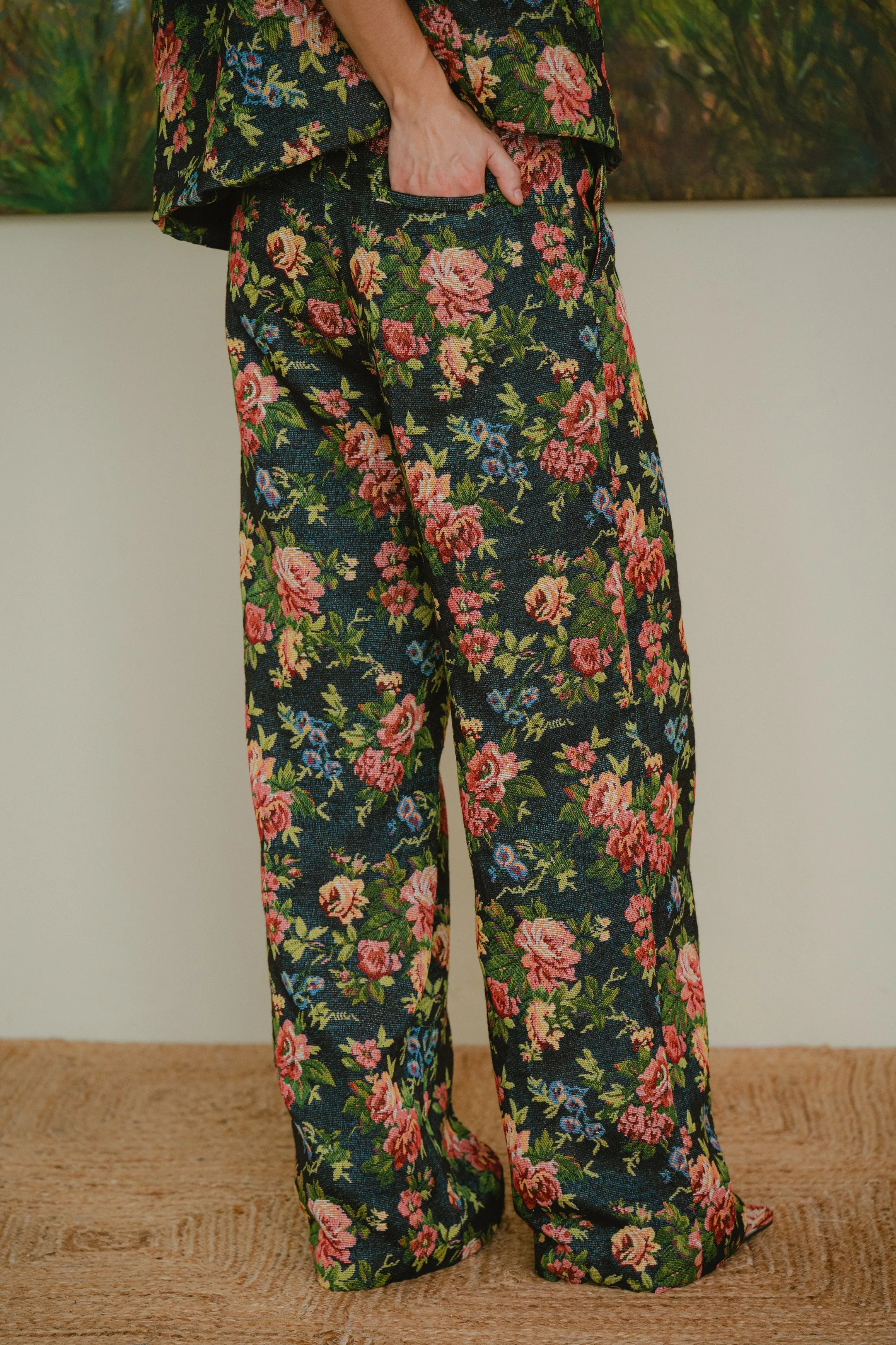 Heritage Brocade Trousers in Earl Grey