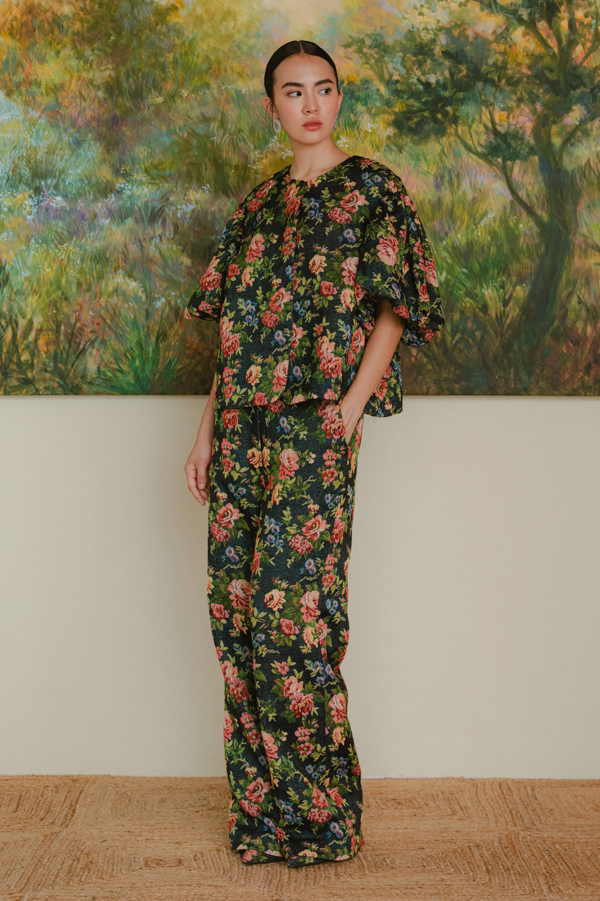 Heritage Brocade Trousers in Earl Grey