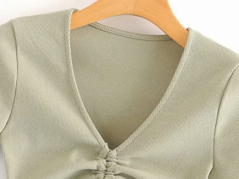 LACE-UP CROPPED TOP