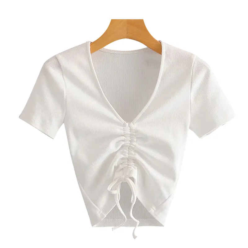 LACE-UP CROPPED TOP