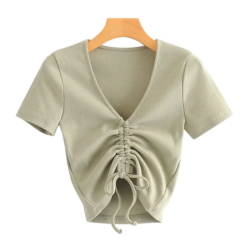 LACE-UP CROPPED TOP