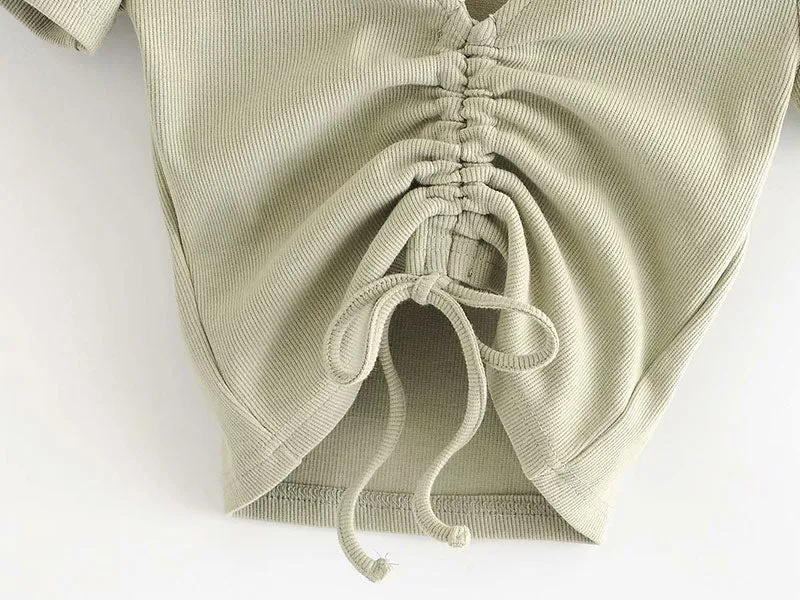 LACE-UP CROPPED TOP