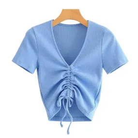 LACE-UP CROPPED TOP