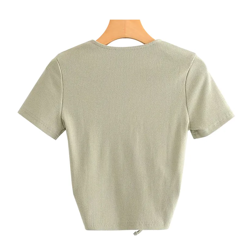 LACE-UP CROPPED TOP