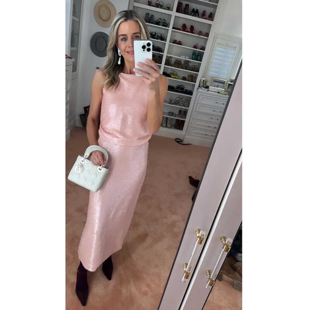 MASON by MASON'S DAUGHTER Katie Skirt, Blush Pink Sequins
