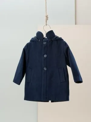 Navy Coat With Hood - Lucas