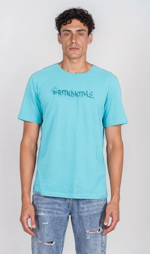 o203090 - Sky Blue Printed T-Shirt - Urban Statement