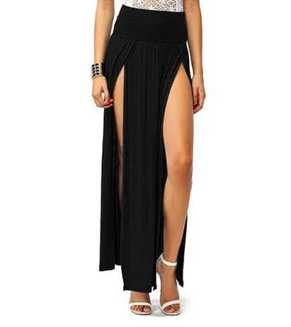 Open Front Maxi Skirt