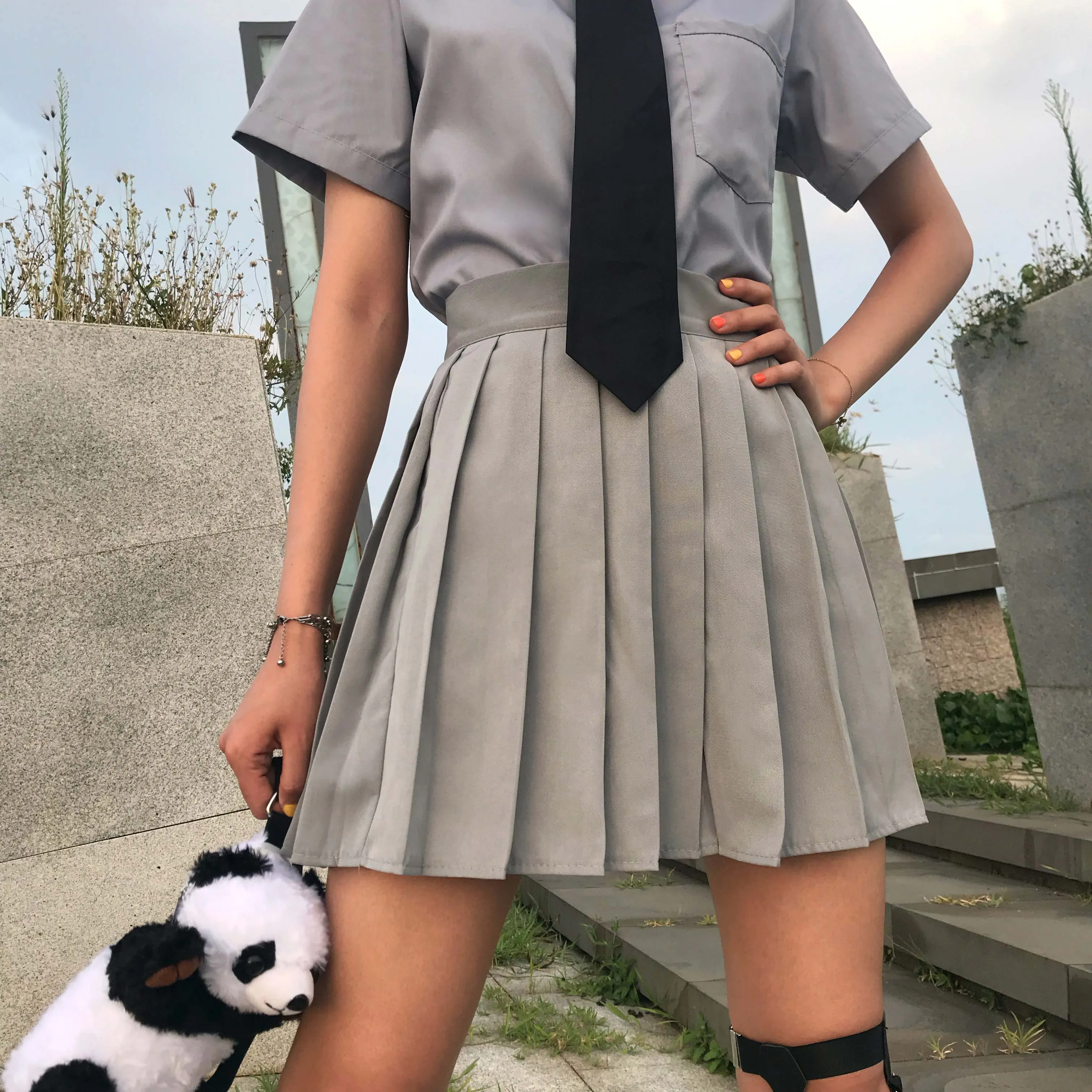 Skirts Women Pleated High Waist Y2k Schoolgirls Solid Casual Streetwear All-match Korean Style Trendy Novelty Daily Comfortable