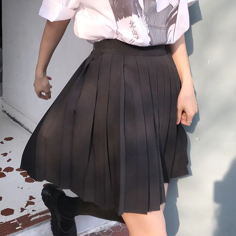 Skirts Women Pleated High Waist Y2k Schoolgirls Solid Casual Streetwear All-match Korean Style Trendy Novelty Daily Comfortable