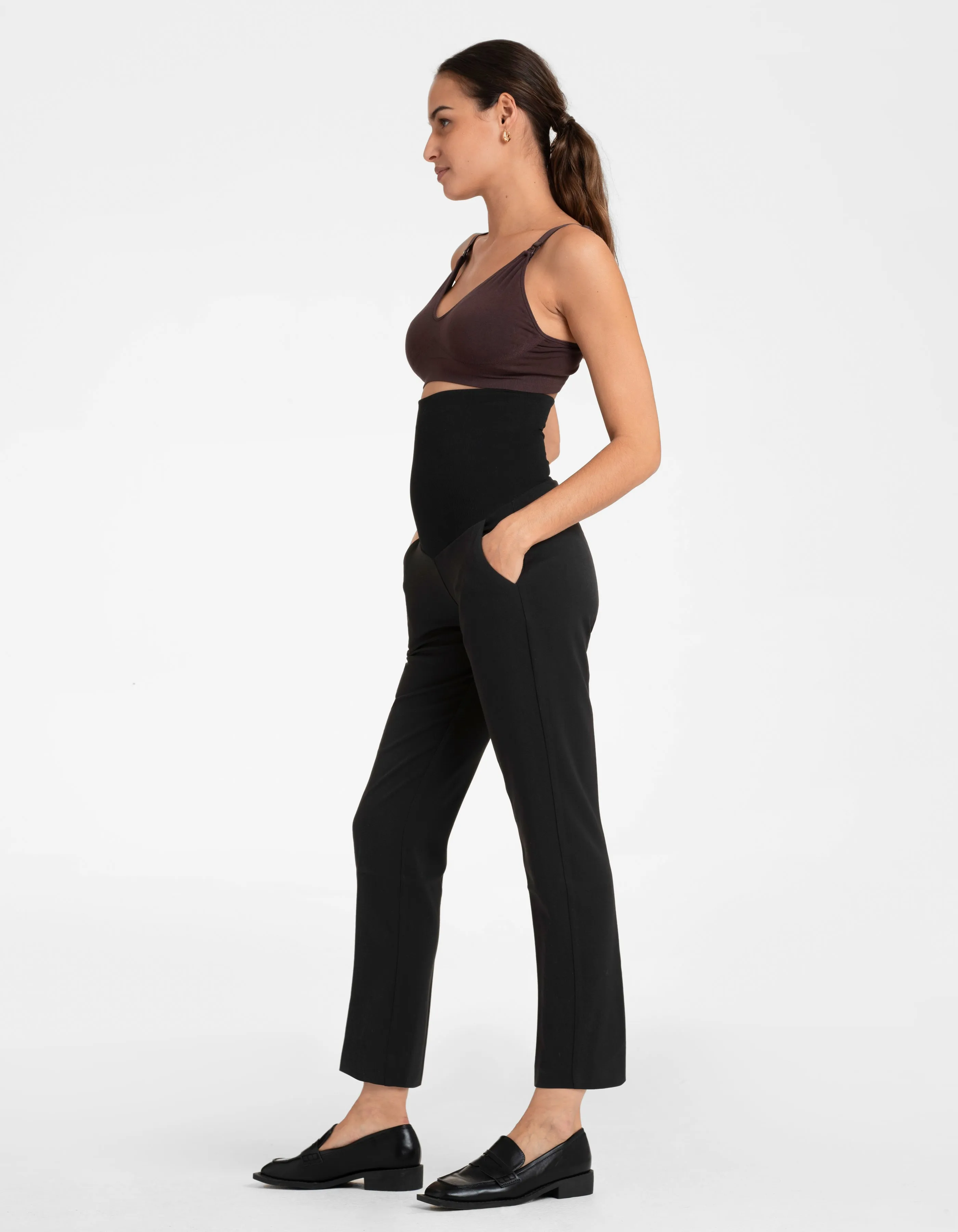 Tapered Black Post-Maternity Shaping Trousers