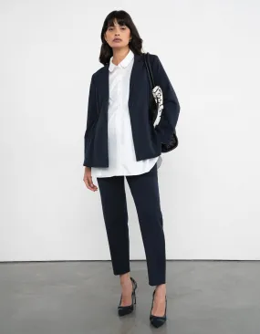 Tapered Navy Maternity Trousers