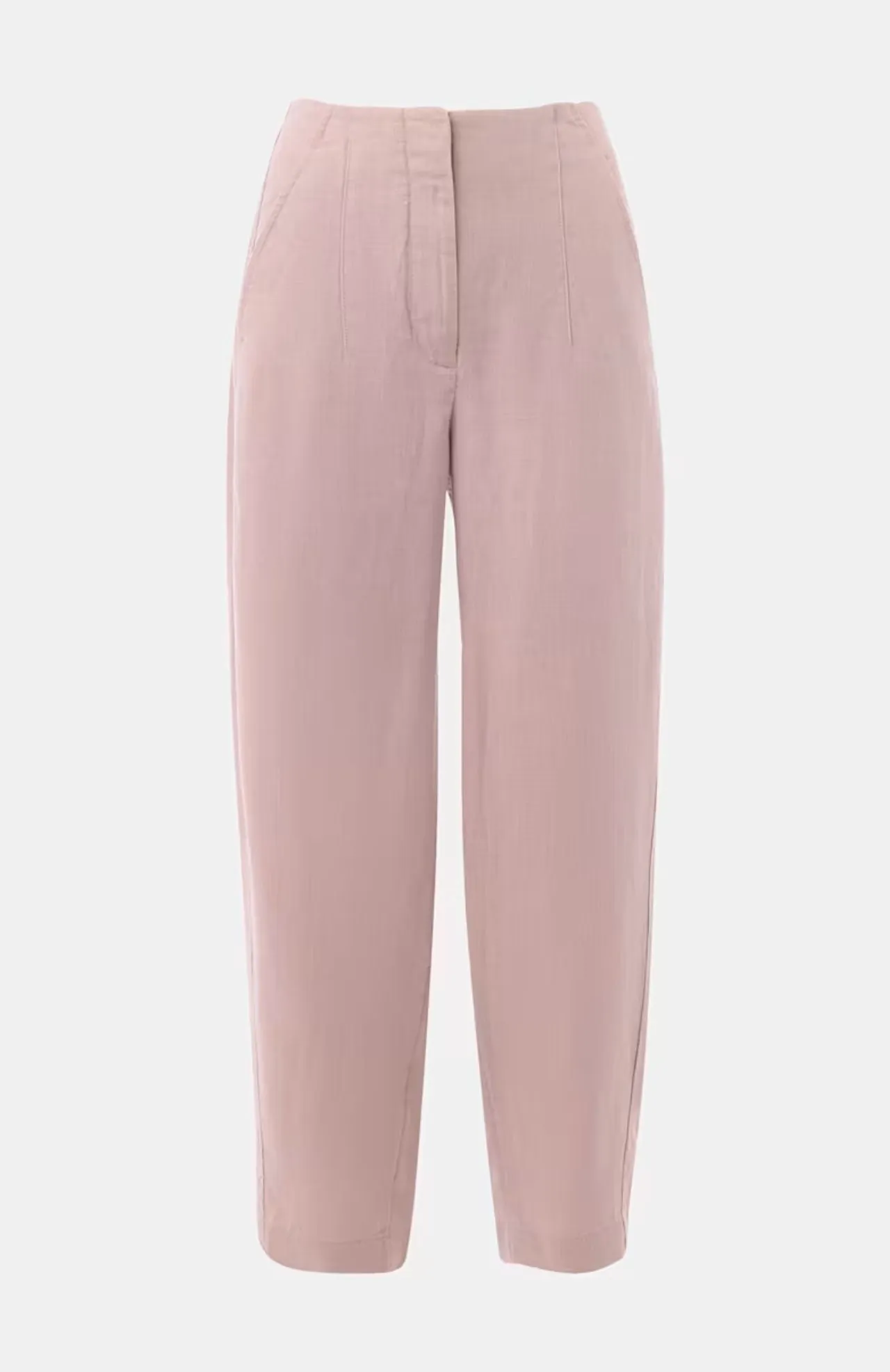 Whistles Dusty Pink Linen Barrel Leg Trouser